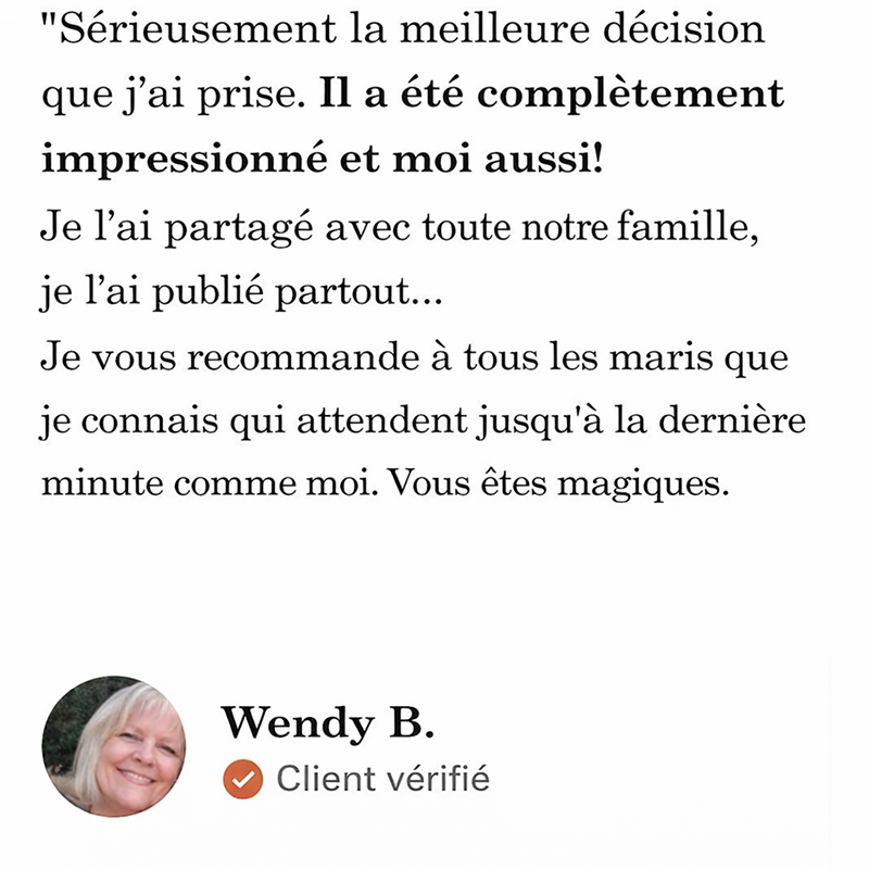 Happy customer reacting to custom song gift